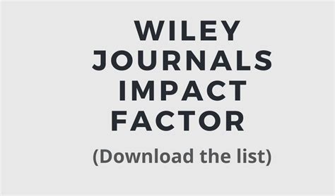 wiley online library impact factor.